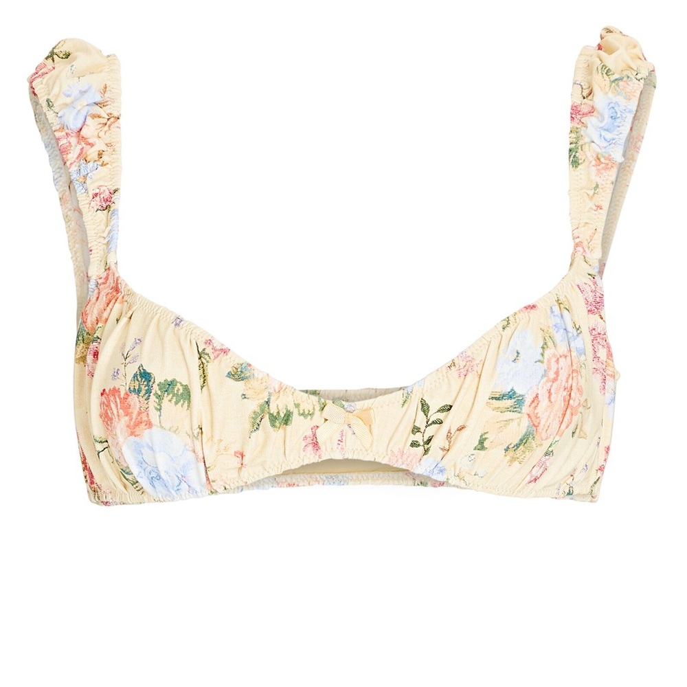 WeWoreWhat Floral Cream Bikini Top